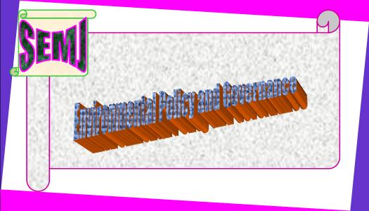 Environmental Policy and Governance