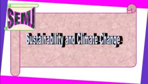 Sustainability and Climate Change
