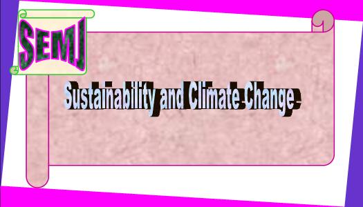 Sustainability and Climate Change